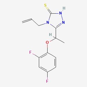 molecular formula C13H13F2N3OS B2362871 4-allyl-5-[1-(2,4-difluorophenoxy)ethyl]-4H-1,2,4-triazole-3-thiol CAS No. 861233-70-7