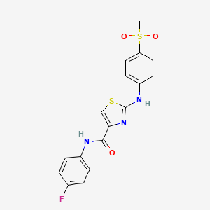 N-(4-fluorophenyl)-2-((4-(methylsulfonyl)phenyl)amino)thiazole-4-carboxamide