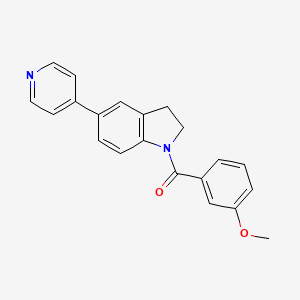 (3-Methoxyphenyl)(5-(pyridin-4-yl)indolin-1-yl)methanone