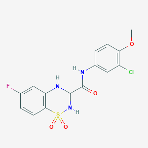 molecular formula C15H13ClFN3O4S B2362892 N-(3-chloro-4-methoxyphenyl)-6-fluoro-1,1-dioxo-3,4-dihydro-2H-1lambda6,2,4-benzothiadiazine-3-carboxamide CAS No. 1219340-56-3