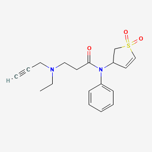 molecular formula C18H22N2O3S B2362910 N-(1,1-dioxo-2,3-dihydro-1lambda6-thiophen-3-yl)-3-[ethyl(prop-2-yn-1-yl)amino]-N-phenylpropanamide CAS No. 2094427-57-1