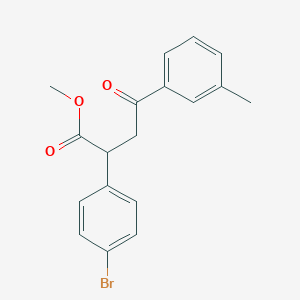 molecular formula C18H17BrO3 B2362918 Methyl 2-(4-bromophenyl)-4-(3-methylphenyl)-4-oxobutanoate CAS No. 866051-66-3