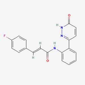 molecular formula C19H14FN3O2 B2362923 (E)-3-(4-fluorophenyl)-N-(2-(6-oxo-1,6-dihydropyridazin-3-yl)phenyl)acrylamide CAS No. 1428381-78-5
