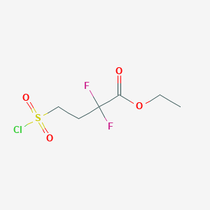 molecular formula C6H9ClF2O4S B2362928 Ethyl 4-chlorosulfonyl-2,2-difluorobutanoate CAS No. 2377034-26-7
