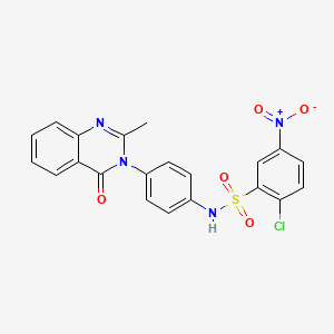 molecular formula C21H15ClN4O5S B2362962 2-chloro-N-(4-(2-methyl-4-oxoquinazolin-3(4H)-yl)phenyl)-5-nitrobenzenesulfonamide CAS No. 898421-29-9