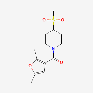 B2363005 (2,5-Dimethylfuran-3-yl)(4-(methylsulfonyl)piperidin-1-yl)methanone CAS No. 1705771-23-8