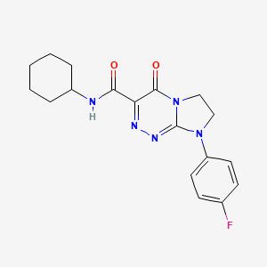 molecular formula C18H20FN5O2 B2363027 N-cyclohexyl-8-(4-fluorophenyl)-4-oxo-4,6,7,8-tetrahydroimidazo[2,1-c][1,2,4]triazine-3-carboxamide CAS No. 946280-76-8