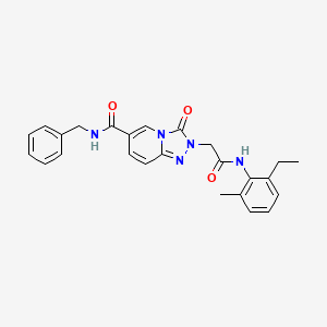 molecular formula C25H25N5O3 B2363040 N-benzyl-2-{[(2-ethyl-6-methylphenyl)carbamoyl]methyl}-3-oxo-2H,3H-[1,2,4]triazolo[4,3-a]pyridine-6-carboxamide CAS No. 1251551-01-5
