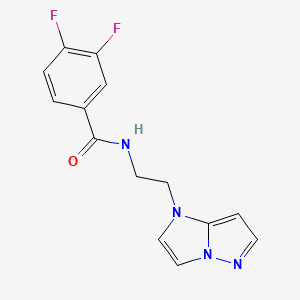 B2363046 3,4-Difluoro-N-(2-imidazo[1,2-b]pyrazol-1-ylethyl)benzamide CAS No. 1797628-64-8
