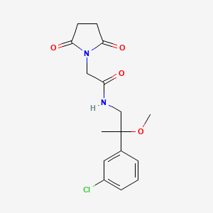 molecular formula C16H19ClN2O4 B2363072 N-[2-(3-chlorophenyl)-2-methoxypropyl]-2-(2,5-dioxopyrrolidin-1-yl)acetamide CAS No. 1795196-55-2