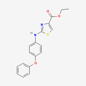 molecular formula C18H16N2O3S B2363093 Ethyl 2-((4-phenoxyphenyl)amino)thiazole-4-carboxylate CAS No. 1209703-12-7