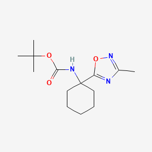 molecular formula C14H23N3O3 B2363109 Tert-butyl [1-(3-methyl-1,2,4-oxadiazol-5-yl)cyclohexyl]carbamate CAS No. 1291861-87-4