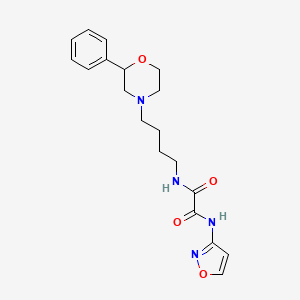 molecular formula C19H24N4O4 B2363111 N1-(isoxazol-3-yl)-N2-(4-(2-phenylmorpholino)butyl)oxalamide CAS No. 954085-32-6
