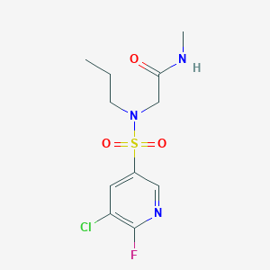 molecular formula C11H15ClFN3O3S B2363118 n-Methyl-2-(n-propyl5-chloro-6-fluoropyridine-3-sulfonamido)acetamide CAS No. 2224364-39-8