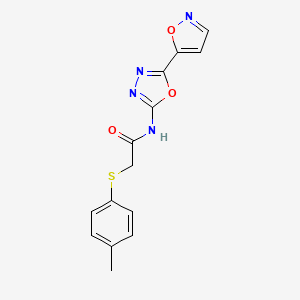 molecular formula C14H12N4O3S B2363124 N-(5-(isoxazol-5-yl)-1,3,4-oxadiazol-2-yl)-2-(p-tolylthio)acetamide CAS No. 952868-60-9