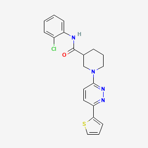 molecular formula C20H19ClN4OS B2363159 N-(2-chlorophenyl)-1-(6-(thiophen-2-yl)pyridazin-3-yl)piperidine-3-carboxamide CAS No. 1105216-35-0