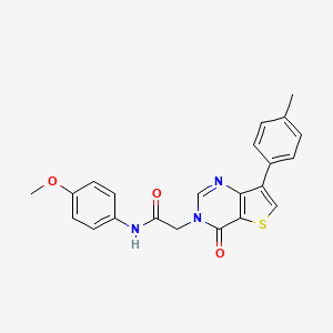 molecular formula C22H19N3O3S B2363206 N-(4-methoxyphenyl)-2-[7-(4-methylphenyl)-4-oxothieno[3,2-d]pyrimidin-3(4H)-yl]acetamide CAS No. 1206985-73-0