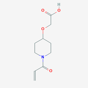molecular formula C10H15NO4 B2363238 2-(1-Prop-2-enoylpiperidin-4-yl)oxyacetic acid CAS No. 1342142-18-0