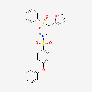 molecular formula C24H21NO6S2 B2363264 N-[2-(benzenesulfonyl)-2-(furan-2-yl)ethyl]-4-phenoxybenzene-1-sulfonamide CAS No. 896324-02-0