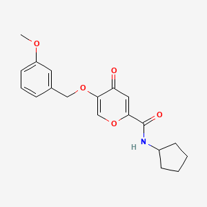 molecular formula C19H21NO5 B2363275 N-cyclopentyl-5-((3-methoxybenzyl)oxy)-4-oxo-4H-pyran-2-carboxamide CAS No. 1021024-56-5