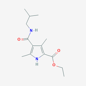 molecular formula C14H22N2O3 B2363293 ethyl 4-(isobutylcarbamoyl)-3,5-dimethyl-1H-pyrrole-2-carboxylate CAS No. 565215-69-2
