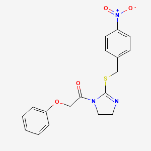 1-(2-((4-nitrobenzyl)thio)-4,5-dihydro-1H-imidazol-1-yl)-2-phenoxyethanone