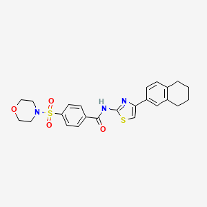 molecular formula C24H25N3O4S2 B2363301 4-morpholin-4-ylsulfonyl-N-[4-(5,6,7,8-tetrahydronaphthalen-2-yl)-1,3-thiazol-2-yl]benzamide CAS No. 684232-79-9