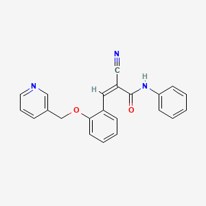 molecular formula C22H17N3O2 B2363303 (Z)-2-cyano-N-phenyl-3-[2-(pyridin-3-ylmethoxy)phenyl]prop-2-enamide CAS No. 1281686-86-9