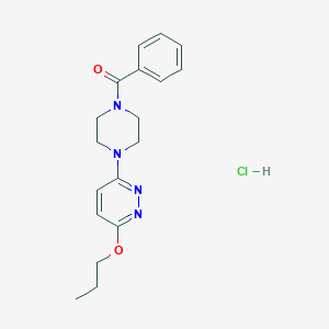 molecular formula C18H23ClN4O2 B2363304 Phenyl(4-(6-propoxypyridazin-3-yl)piperazin-1-yl)methanone hydrochloride CAS No. 1215401-05-0