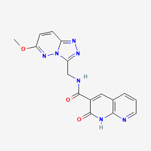 molecular formula C16H13N7O3 B2363306 N-((6-methoxy-[1,2,4]triazolo[4,3-b]pyridazin-3-yl)methyl)-2-oxo-1,2-dihydro-1,8-naphthyridine-3-carboxamide CAS No. 2034550-54-2