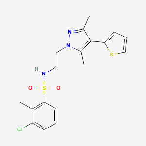 3-chloro-N-(2-(3,5-dimethyl-4-(thiophen-2-yl)-1H-pyrazol-1-yl)ethyl)-2-methylbenzenesulfonamide
