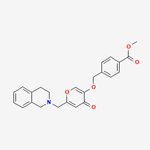 molecular formula C24H23NO5 B2363309 methyl 4-[[6-(3,4-dihydro-1H-isoquinolin-2-ylmethyl)-4-oxopyran-3-yl]oxymethyl]benzoate CAS No. 898439-66-2