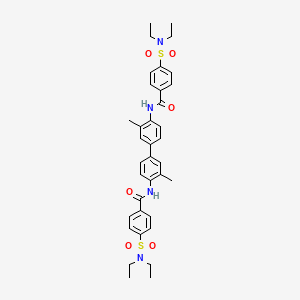 molecular formula C36H42N4O6S2 B2363339 4-(DIETHYLSULFAMOYL)-N-{4'-[4-(DIETHYLSULFAMOYL)BENZAMIDO]-3,3'-DIMETHYL-[1,1'-BIPHENYL]-4-YL}BENZAMIDE CAS No. 301858-41-3