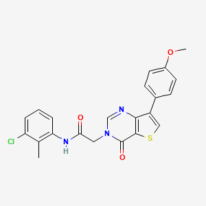 molecular formula C22H18ClN3O3S B2363344 N-(3-chloro-2-methylphenyl)-2-[7-(4-methoxyphenyl)-4-oxothieno[3,2-d]pyrimidin-3(4H)-yl]acetamide CAS No. 1207060-10-3
