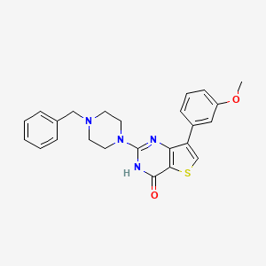molecular formula C24H24N4O2S B2363368 2-(4-benzylpiperazin-1-yl)-7-(3-methoxyphenyl)thieno[3,2-d]pyrimidin-4(3H)-one CAS No. 1242933-09-0