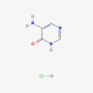 molecular formula C4H6ClN3O B2363370 5-Aminopyrimidin-4-ol hydrochloride CAS No. 106913-64-8; 65-31-6; 69785-94-0