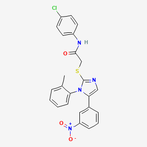 B2363419 N-(4-chlorophenyl)-2-((5-(3-nitrophenyl)-1-(o-tolyl)-1H-imidazol-2-yl)thio)acetamide CAS No. 1234906-33-2