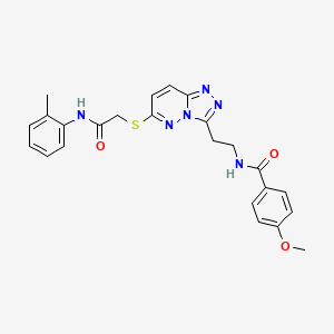 B2363424 4-methoxy-N-(2-(6-((2-oxo-2-(o-tolylamino)ethyl)thio)-[1,2,4]triazolo[4,3-b]pyridazin-3-yl)ethyl)benzamide CAS No. 872995-52-3