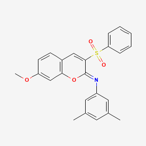 molecular formula C24H21NO4S B2363453 (2Z)-3-(benzenesulfonyl)-N-(3,5-dimethylphenyl)-7-methoxy-2H-chromen-2-imine CAS No. 904454-29-1