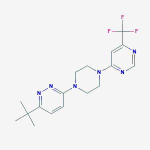3-Tert-butyl-6-[4-[6-(trifluoromethyl)pyrimidin-4-yl]piperazin-1-yl]pyridazine