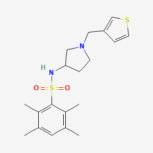 2,3,5,6-tetramethyl-N-(1-(thiophen-3-ylmethyl)pyrrolidin-3-yl)benzenesulfonamide