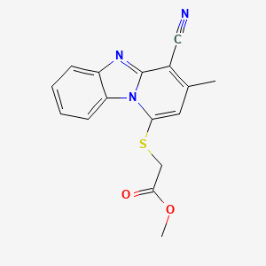 Methyl 2-(4-cyano-3-methyl-10-hydropyridino[1,6-a]benzimidazolylthio)acetate