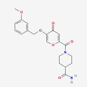 1-(5-((3-methoxybenzyl)oxy)-4-oxo-4H-pyran-2-carbonyl)piperidine-4-carboxamide