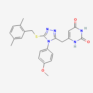 6-[[5-[(2,5-dimethylphenyl)methylsulfanyl]-4-(4-methoxyphenyl)-1,2,4-triazol-3-yl]methyl]-1H-pyrimidine-2,4-dione