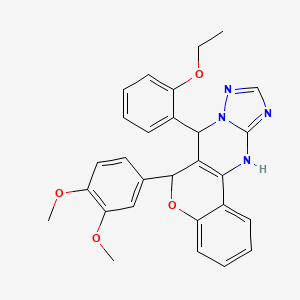 6-(3,4-dimethoxyphenyl)-7-(2-ethoxyphenyl)-7,12-dihydro-6H-chromeno[4,3-d][1,2,4]triazolo[1,5-a]pyrimidine