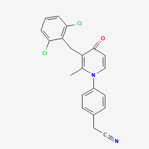 molecular formula C21H16Cl2N2O B2363528 2-{4-[3-(2,6-dichlorobenzyl)-2-methyl-4-oxo-1(4H)-pyridinyl]phenyl}acetonitrile CAS No. 478246-06-9