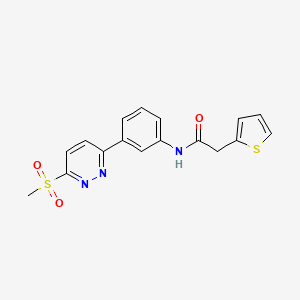 molecular formula C17H15N3O3S2 B2363540 N-(3-(6-(methylsulfonyl)pyridazin-3-yl)phenyl)-2-(thiophen-2-yl)acetamide CAS No. 897614-22-1