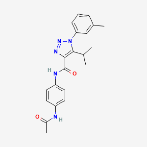 molecular formula C21H23N5O2 B2363560 N-(4-acetamidophenyl)-1-(3-methylphenyl)-5-(propan-2-yl)-1H-1,2,3-triazole-4-carboxamide CAS No. 954762-66-4