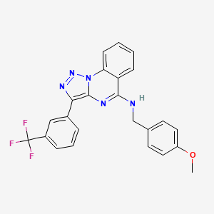molecular formula C24H18F3N5O B2363570 N-[(4-methoxyphenyl)methyl]-3-[3-(trifluoromethyl)phenyl]triazolo[1,5-a]quinazolin-5-amine CAS No. 866844-70-4