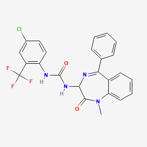 3-[4-chloro-2-(trifluoromethyl)phenyl]-1-(1-methyl-2-oxo-5-phenyl-2,3-dihydro-1H-1,4-benzodiazepin-3-yl)urea